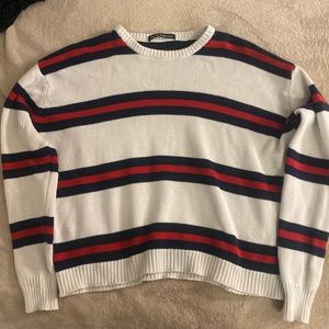 Brandy Melville blue and red striped sweater